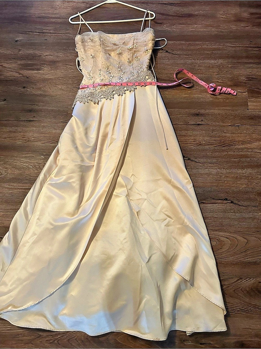 Satin-Look Prom Dress in Cream